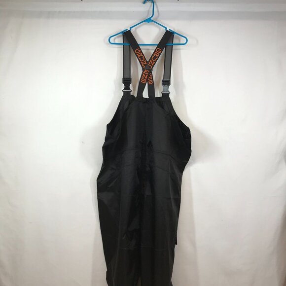 GRUNDENS - MEN'S 5XL - BLACK WATER PROOF SIDE LEG POCKET WEATHER RAIN BIBS - Picture 4 of 8